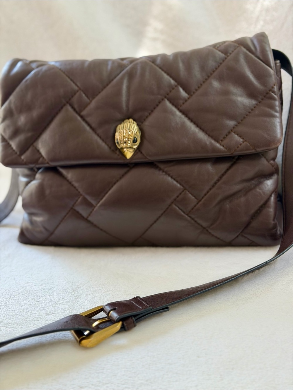 Kurt Geiger London Medium Kensington Soft Bag - Brown Leather - Picture 4 of 16